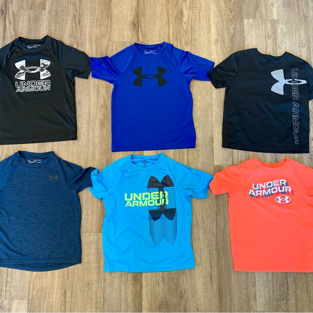Under Armour Kids' XS 6 T-Shirts - Black, Blue, and Orange